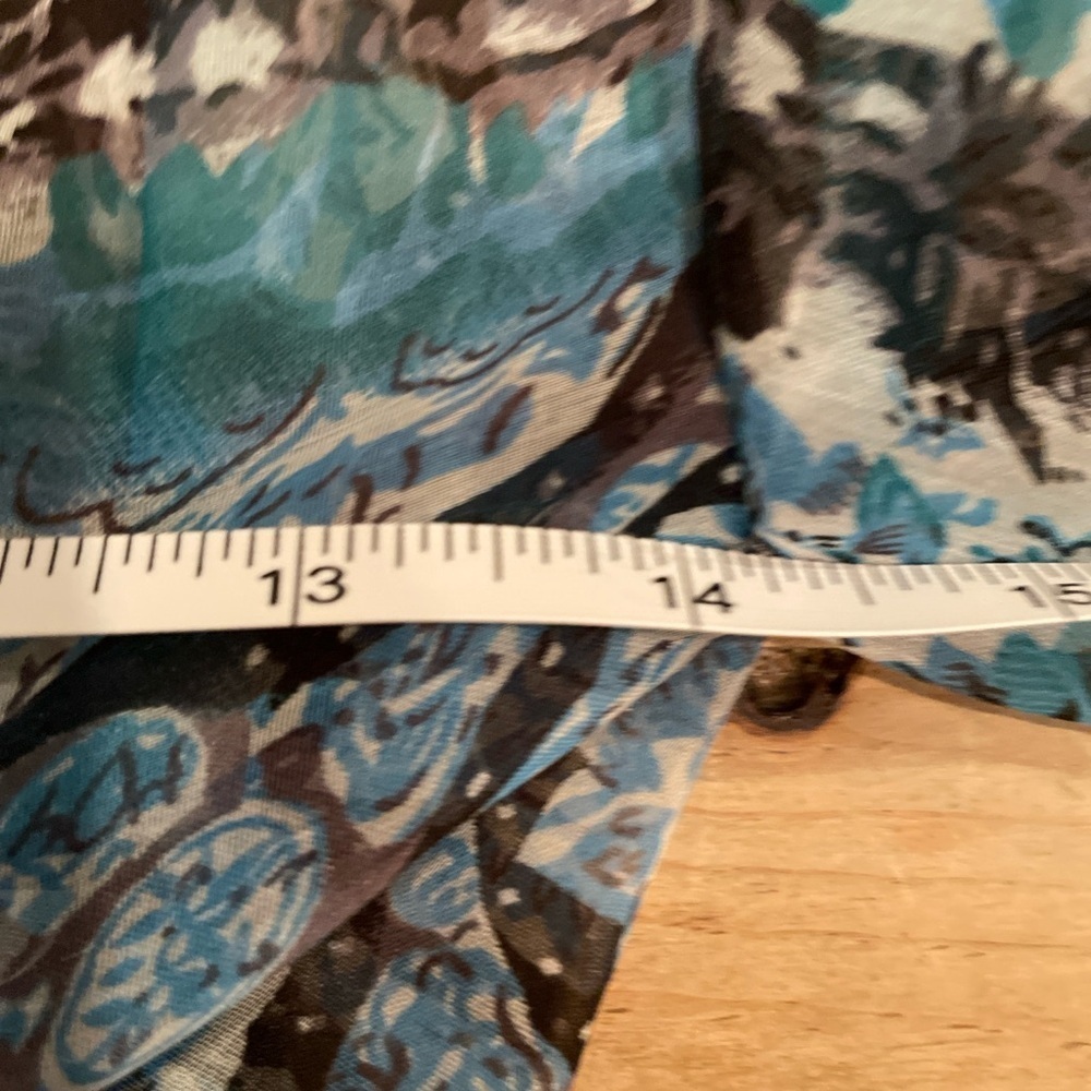 Free People Love Potion Turquoise flowy geometric kimono tie top Boho  XL - Picture 9 of 11